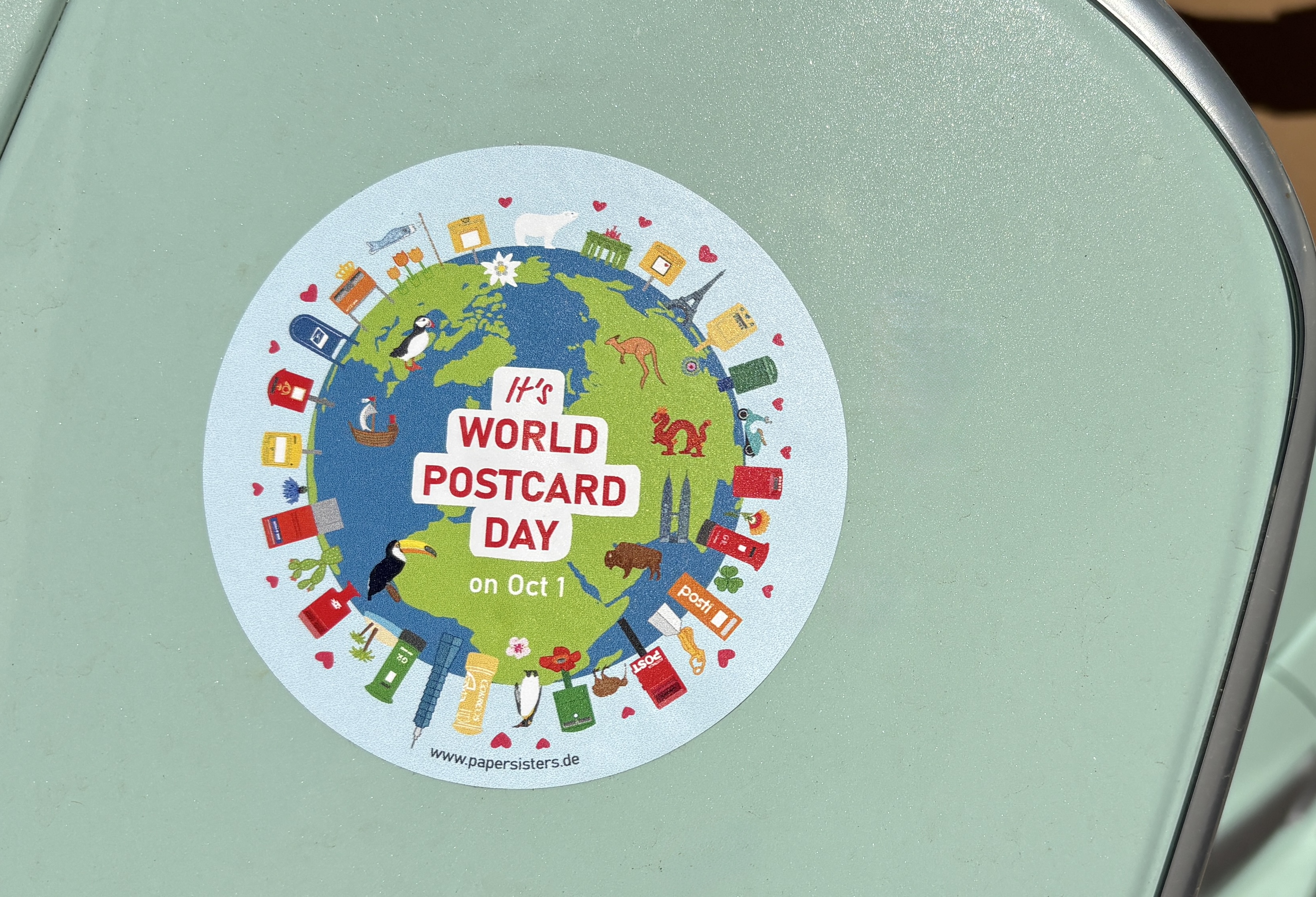 "It's World Postcard Day" Sticker