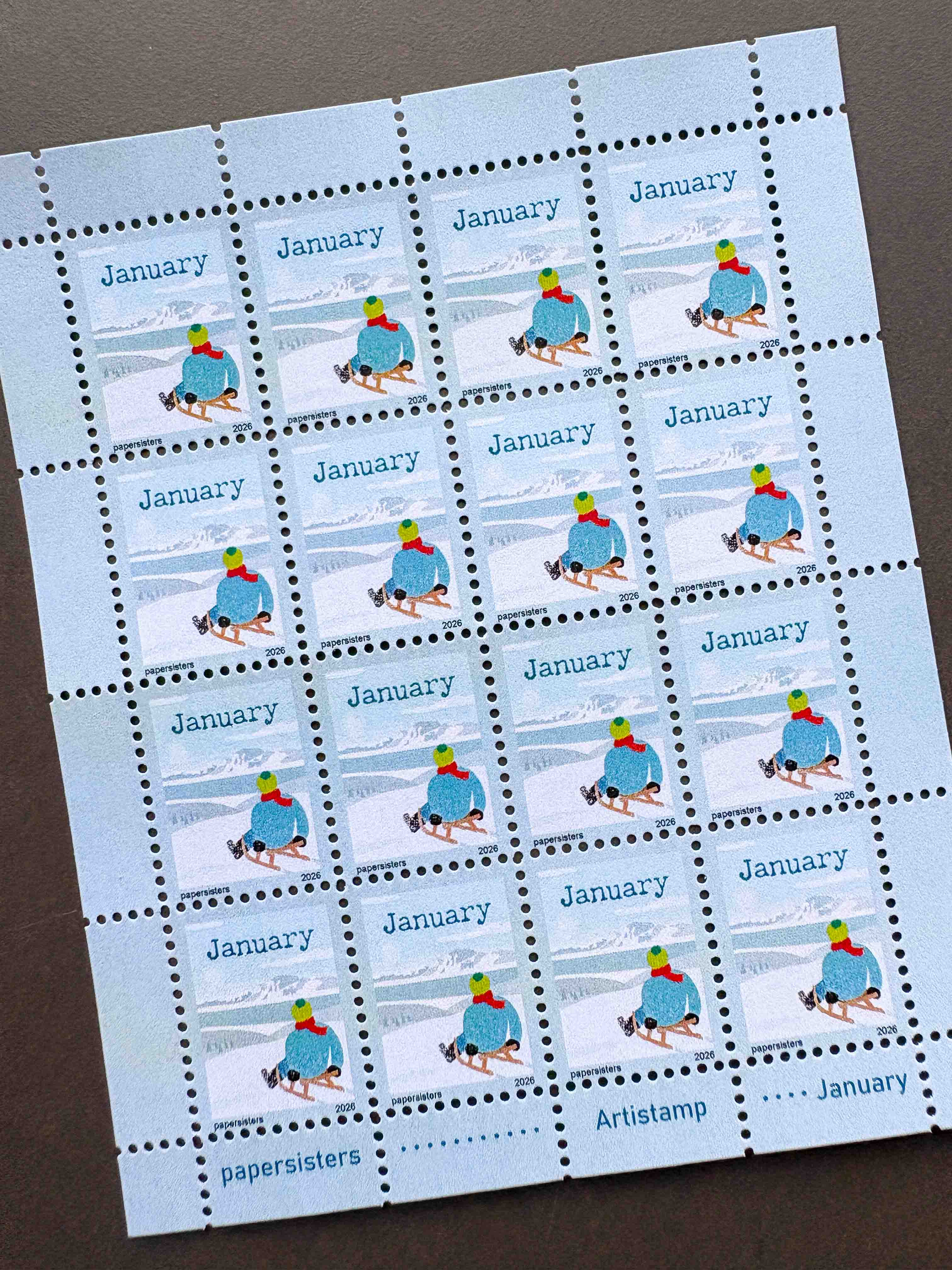 January papersisters Artistamps