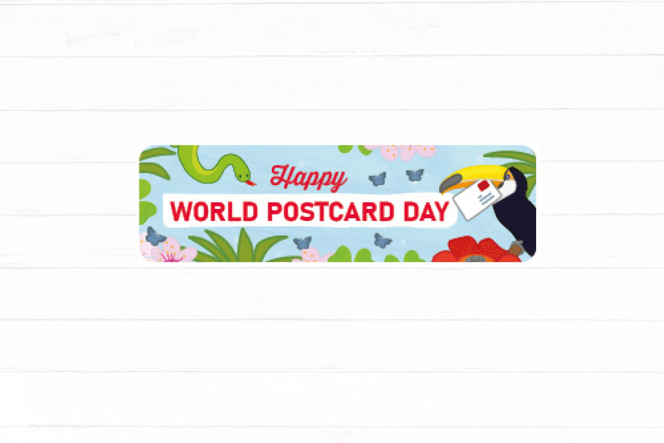 Happy World Postcard Day Sticker Set 60 Stück