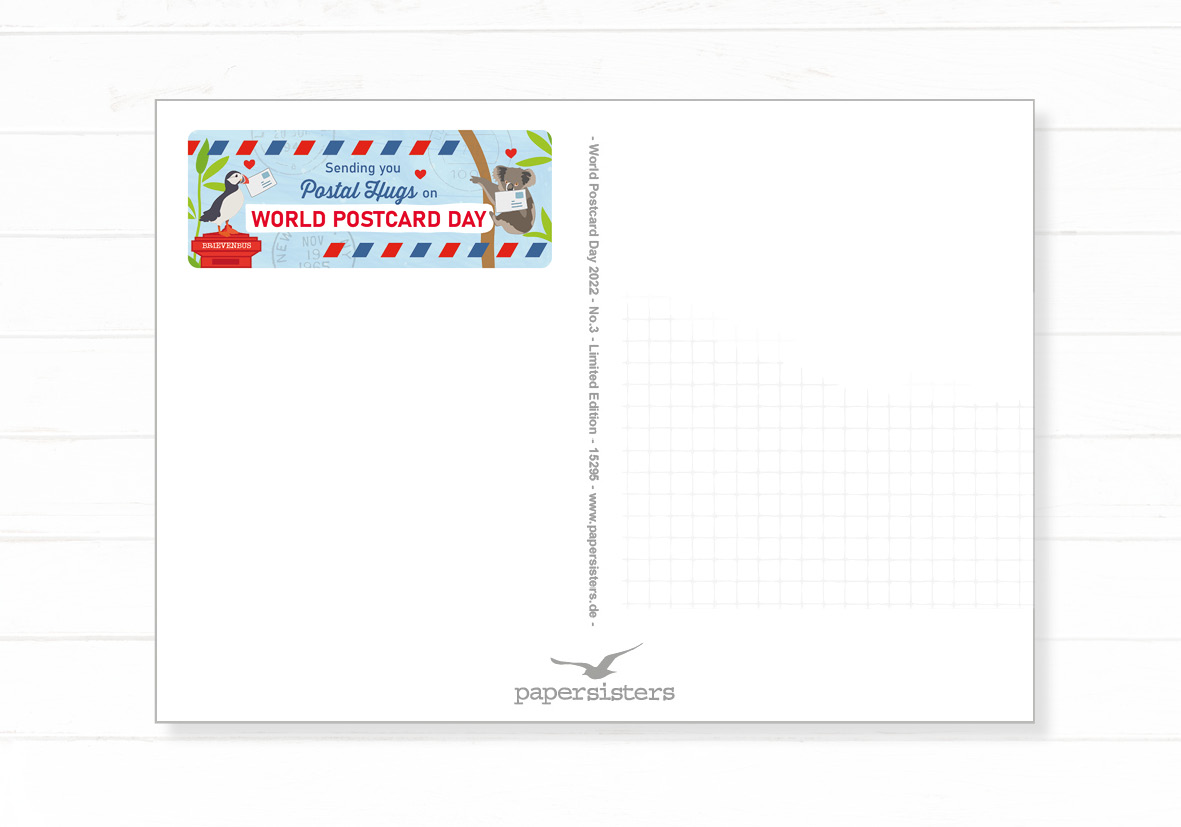 Postal Hugs on World Postcard Day Sticker Set 40 Stück