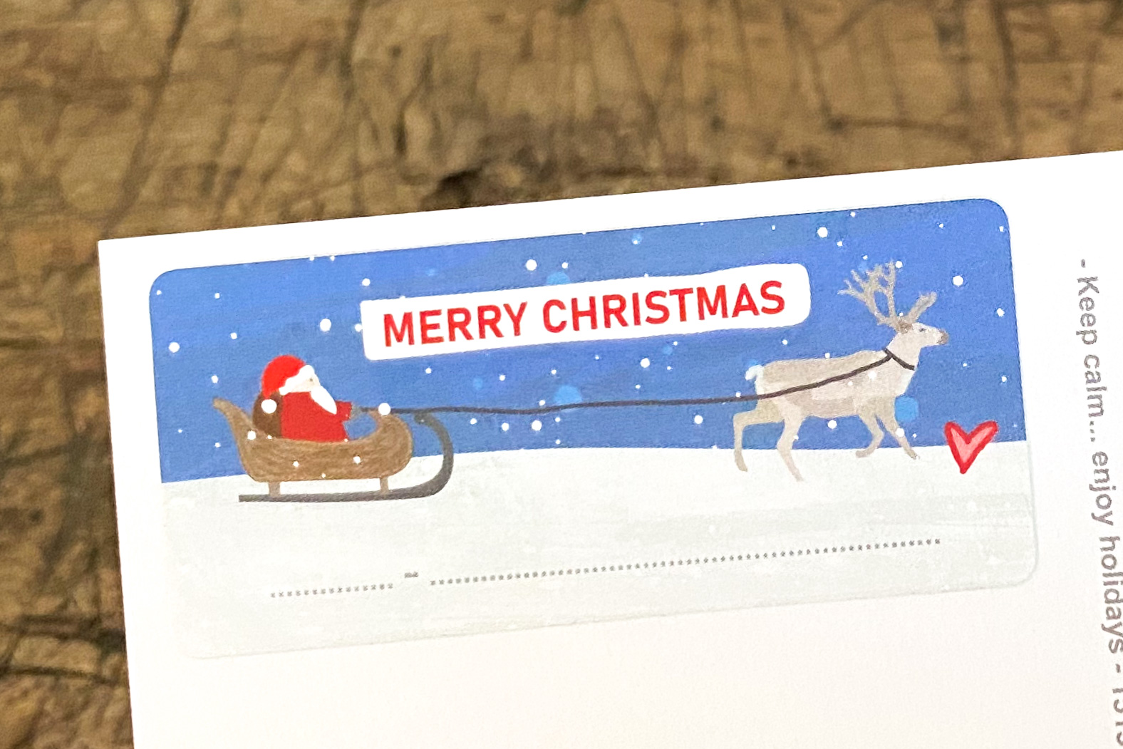 Postcard ID Sticker Set Santa & Rudolph 40 pieces