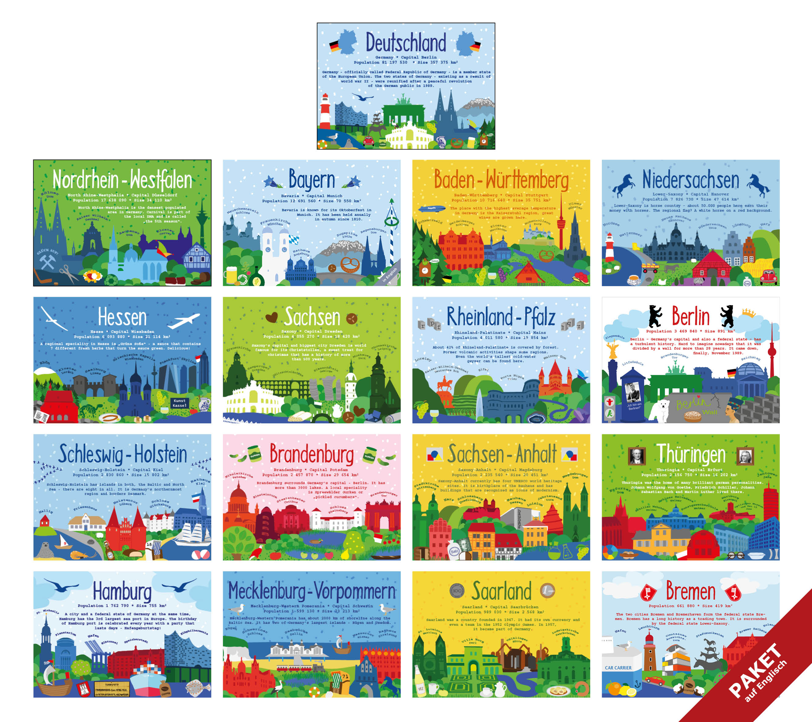 Set German Landmark Series - all 17 Designs