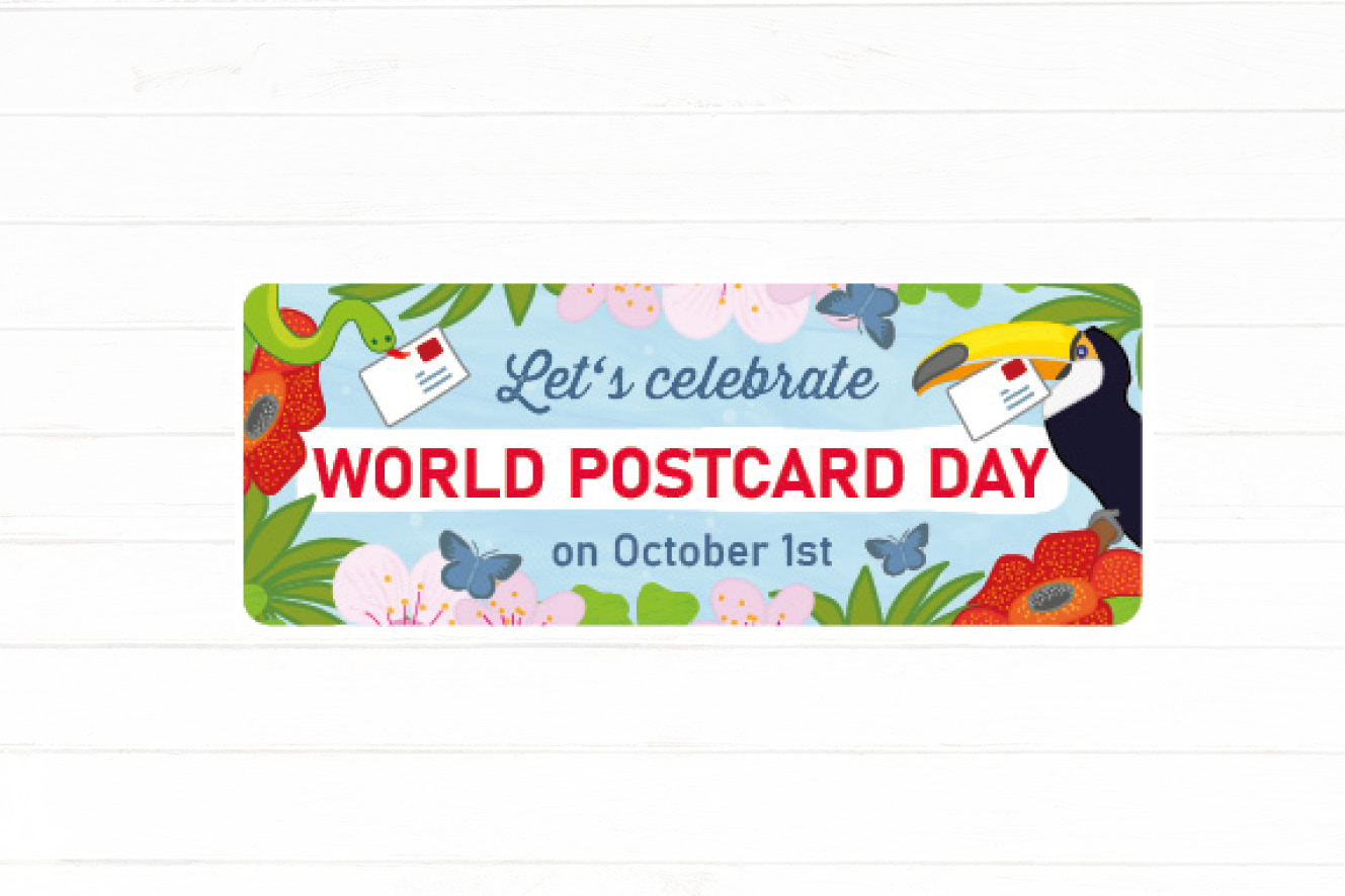 Let`s celebrate World Postcard Day Sticker Set 40 pieces
