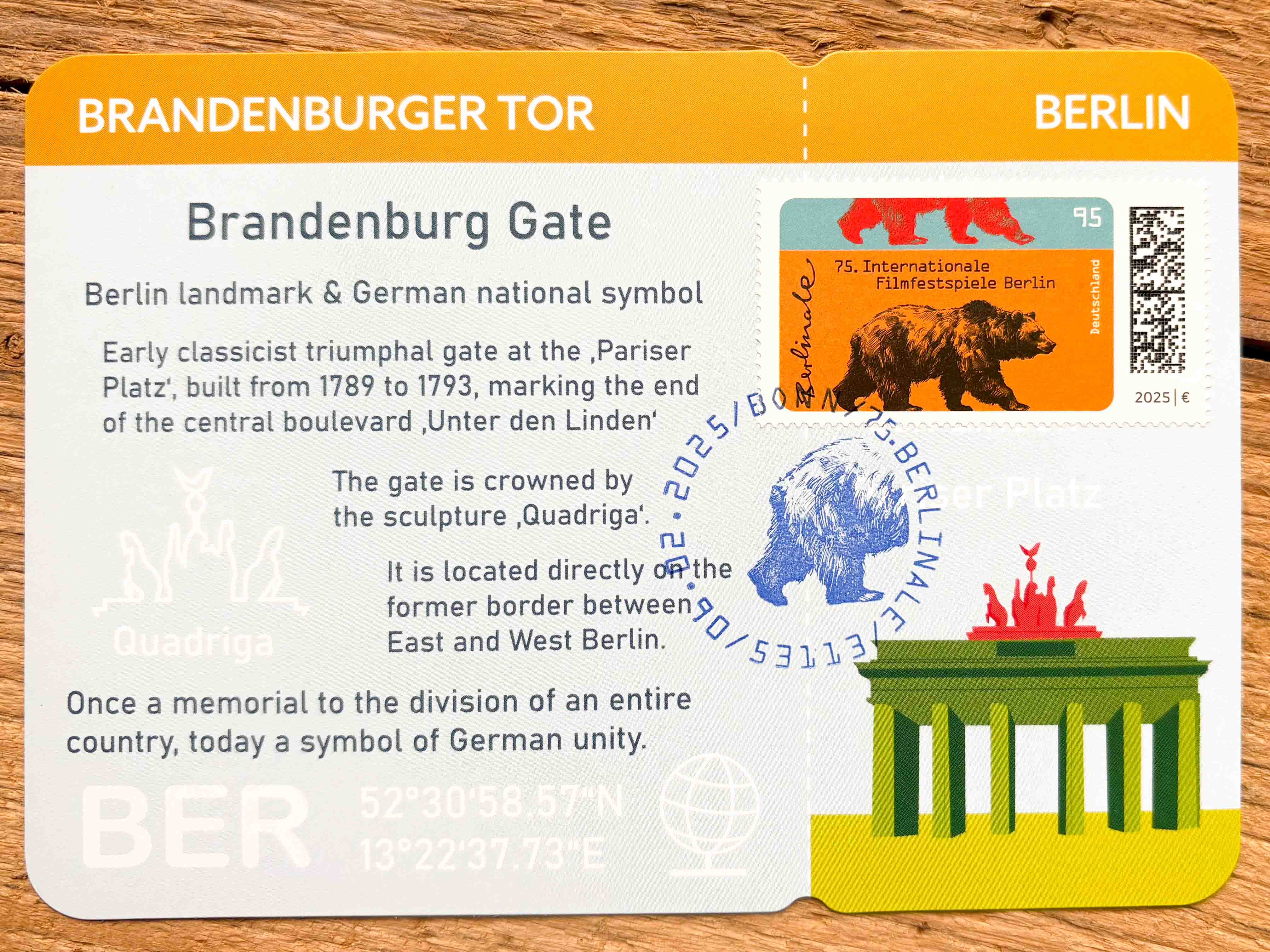 Maximumkarte Brandenburger Tor & Berlinale Hinterteil 