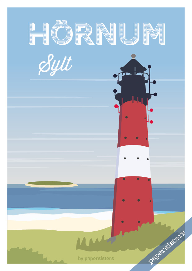 papersisters-Postkarte-Leuchtturm-H-rnum Travel Leuchtturm Hörnum