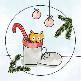 S* Sticker Just Cats - Sweet Surprise rund 4cm 5er