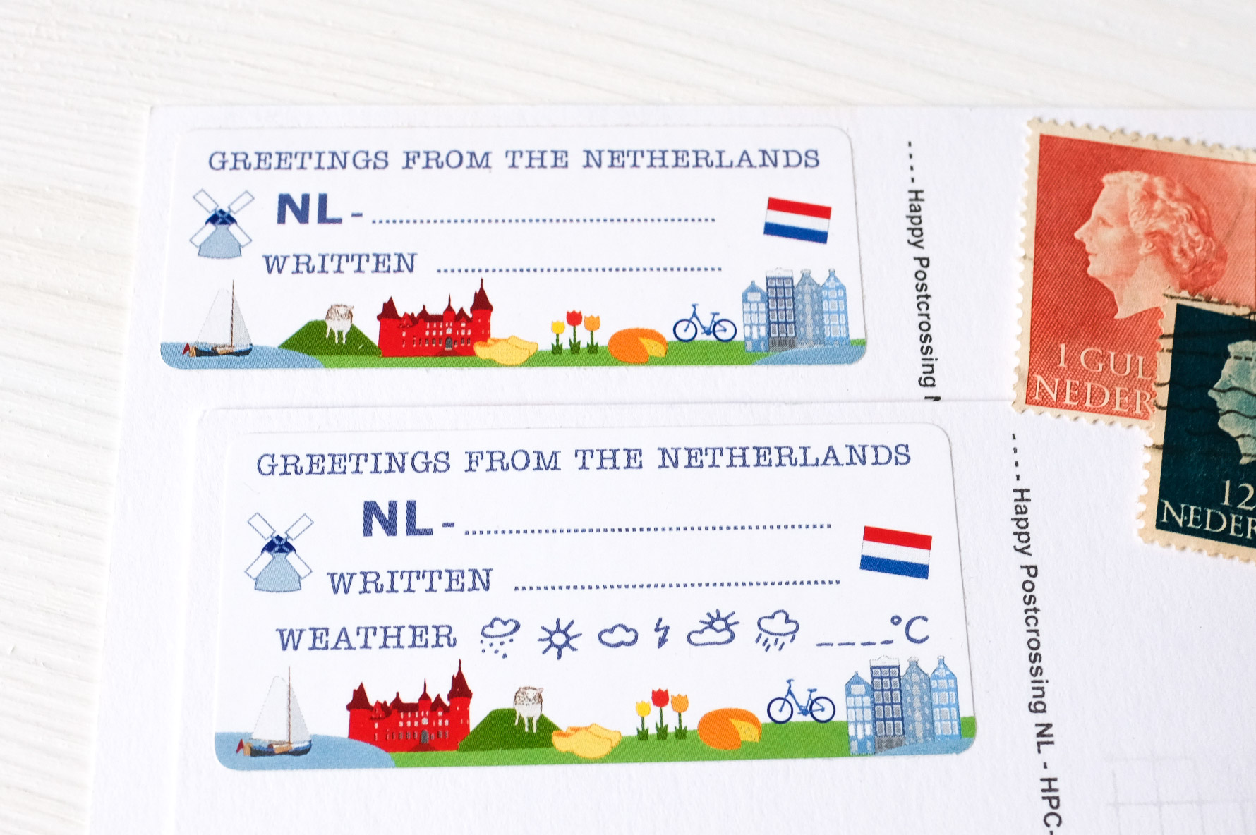 Greetings from NL Postcard ID Sticker Set 40 pieces