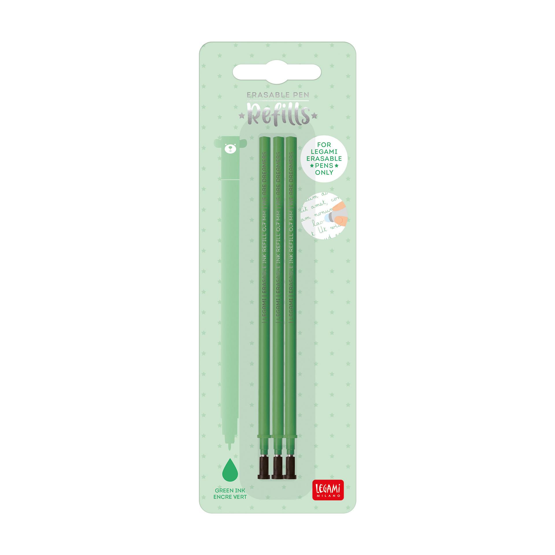 Refills for erasable pen green
