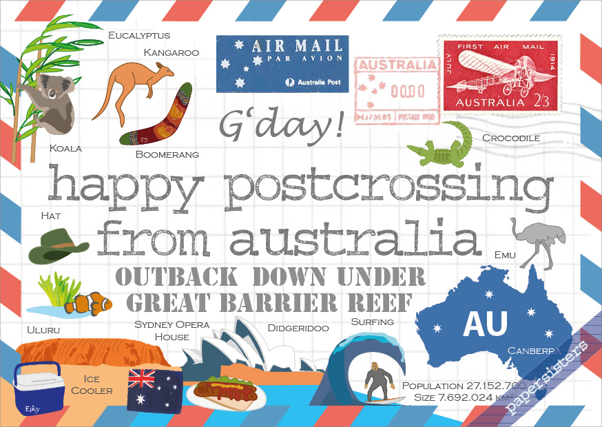 papersisters-postcard-Happy-Postcrossing-from-Australia-HPC-AU-II