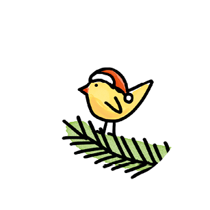 S* Sticker Just Cats - Santa Bird rund 2cm 5er