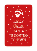 S* Sticker Keep Calm Santa is coming to town - 5er