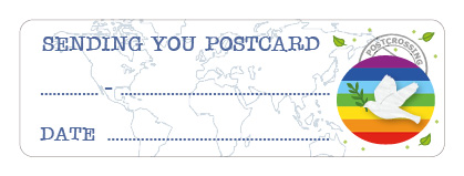S* Sticker Postcard ID Rainbow Dove of Peace 65x21 5er