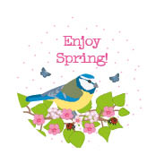 S* Sticker Enjoy Spring 25mm rund 5er