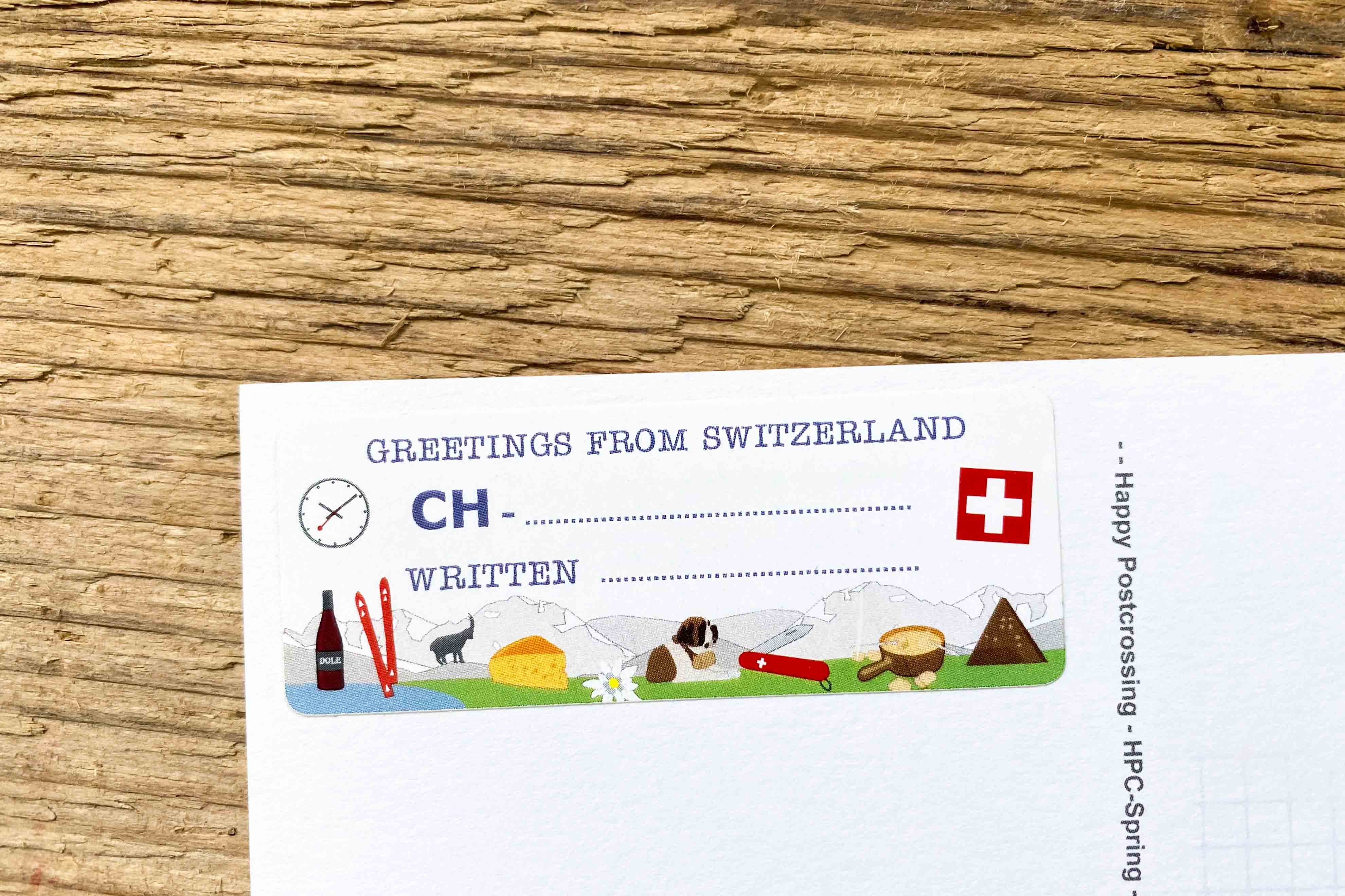 Greetings from Switzerland Postcard ID Sticker Set 