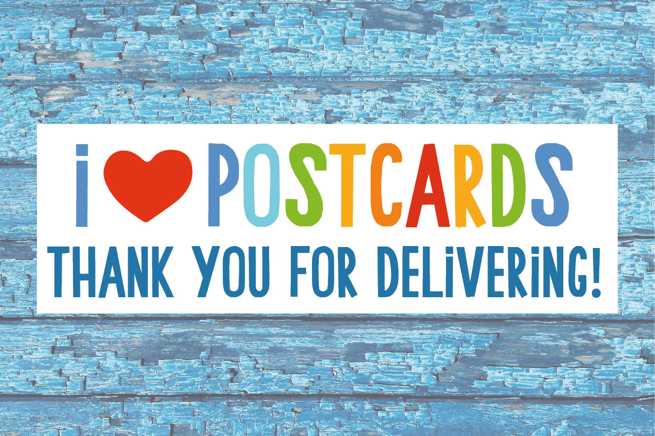 "I Love Postcards" Mailbox Sticker  "I Love Postcards" Mailbox Sticker