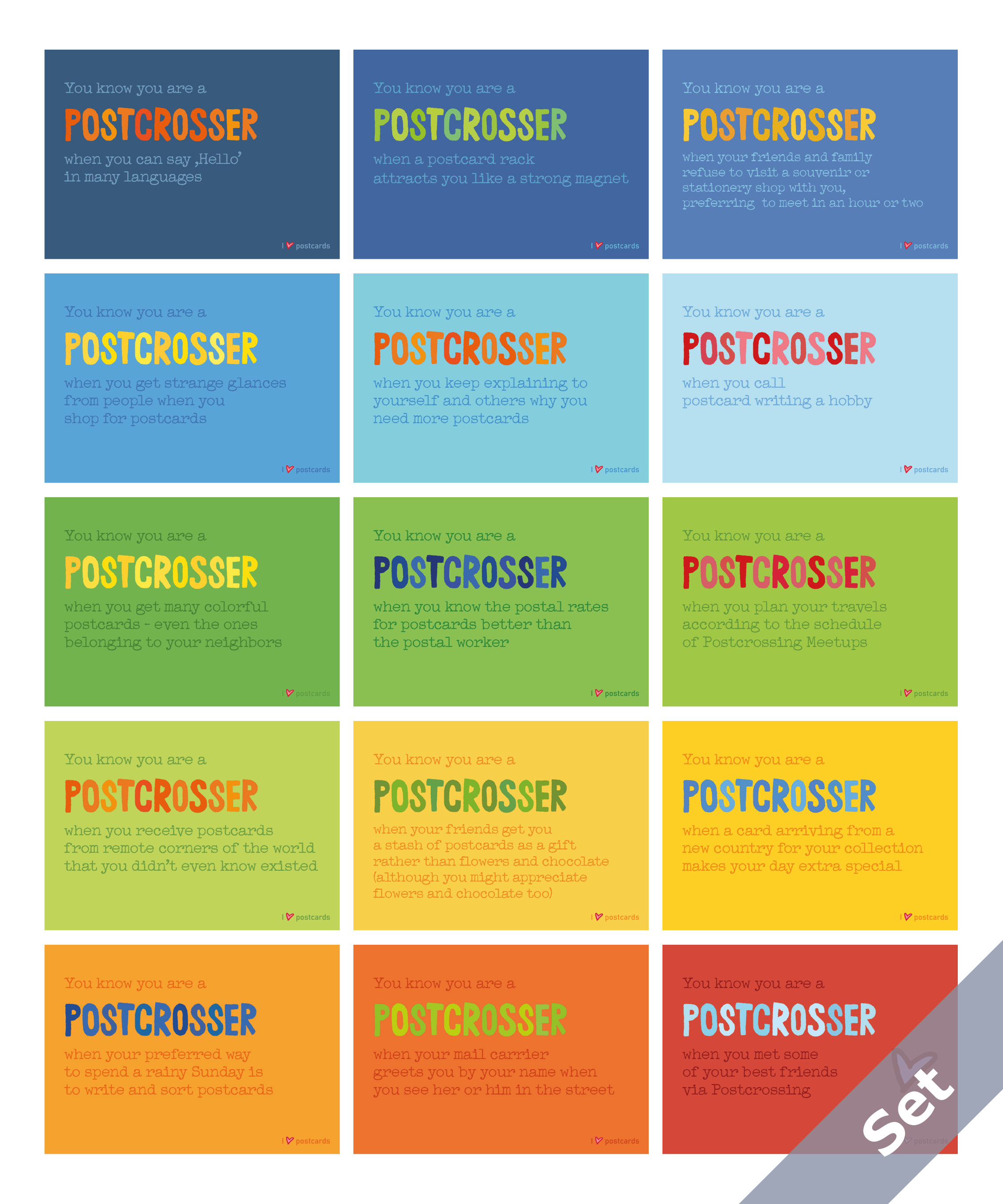 Life of a Postcrosser - Set 15 cards