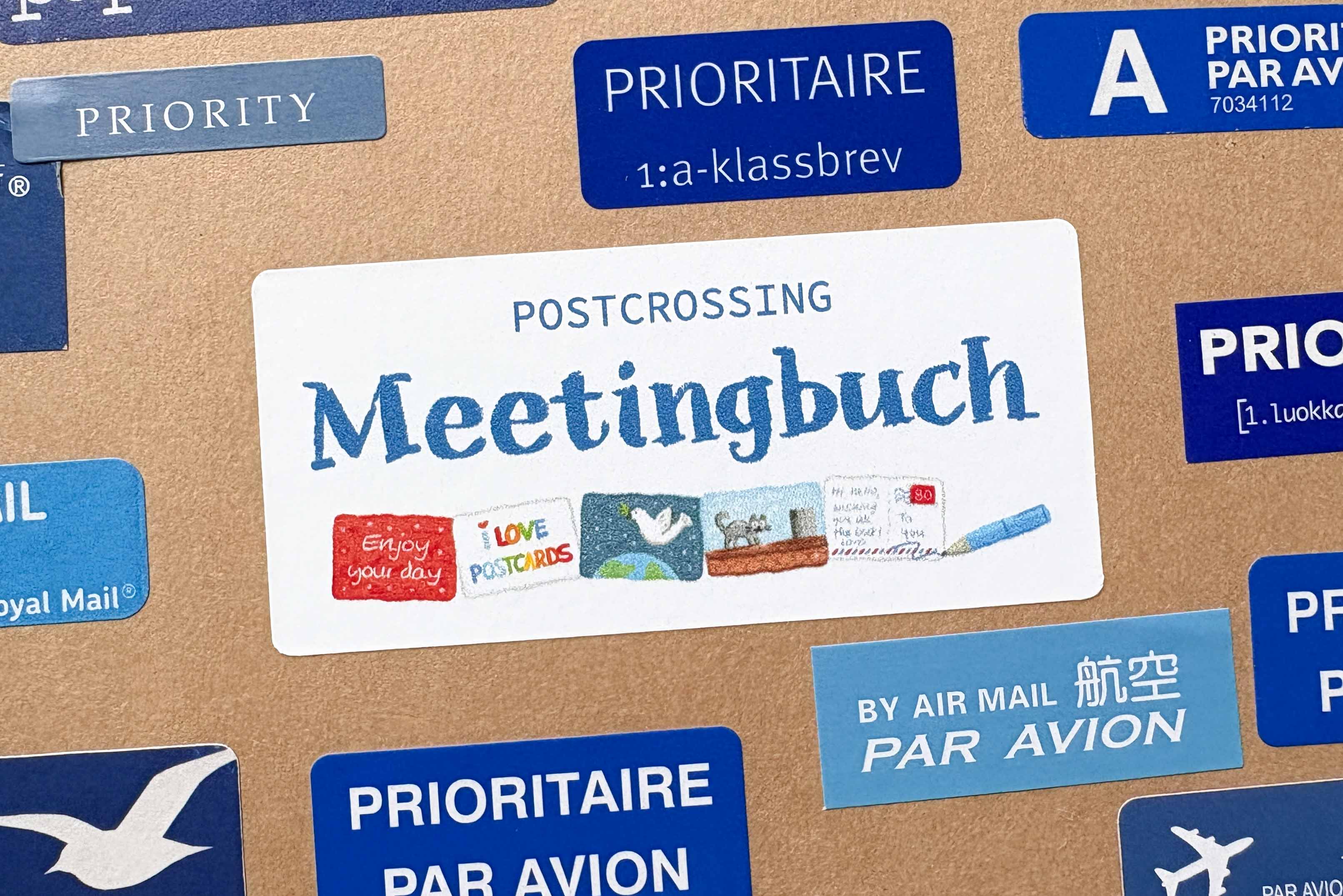 Postcrossing Meetingbuch Aufkleber