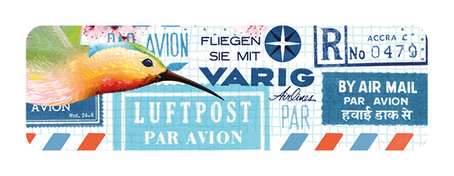 S* Sticker Airmail Mailart 48x15 mm 5er