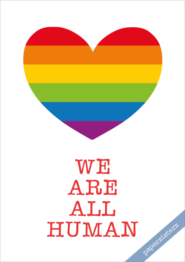 papersisters-Pride-Postcard-Postkarte-We-are-all-human