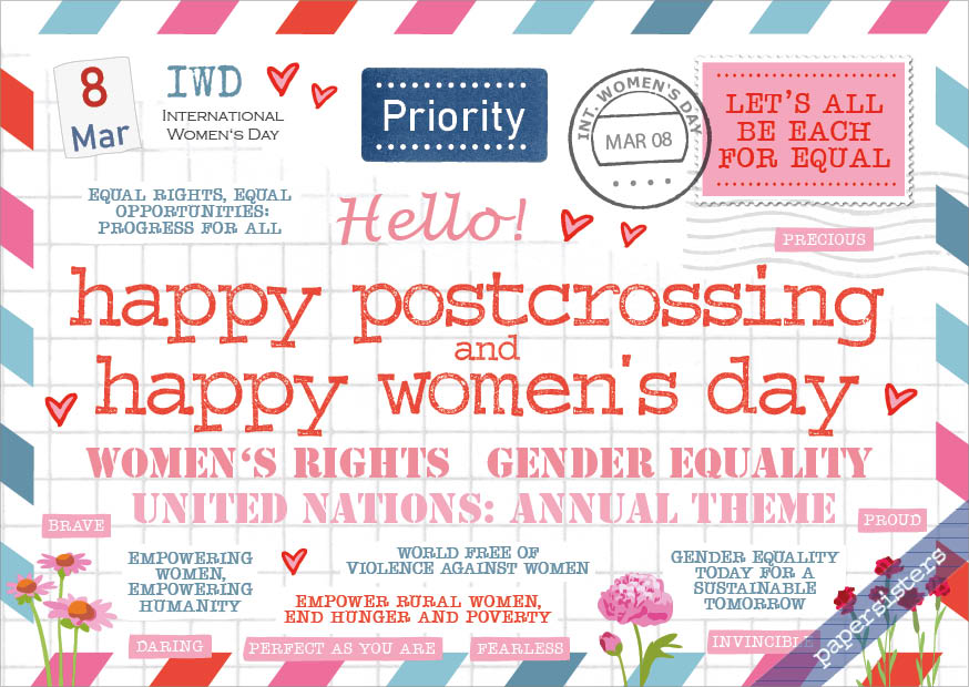 Happy Postcrossing - Women`s Day