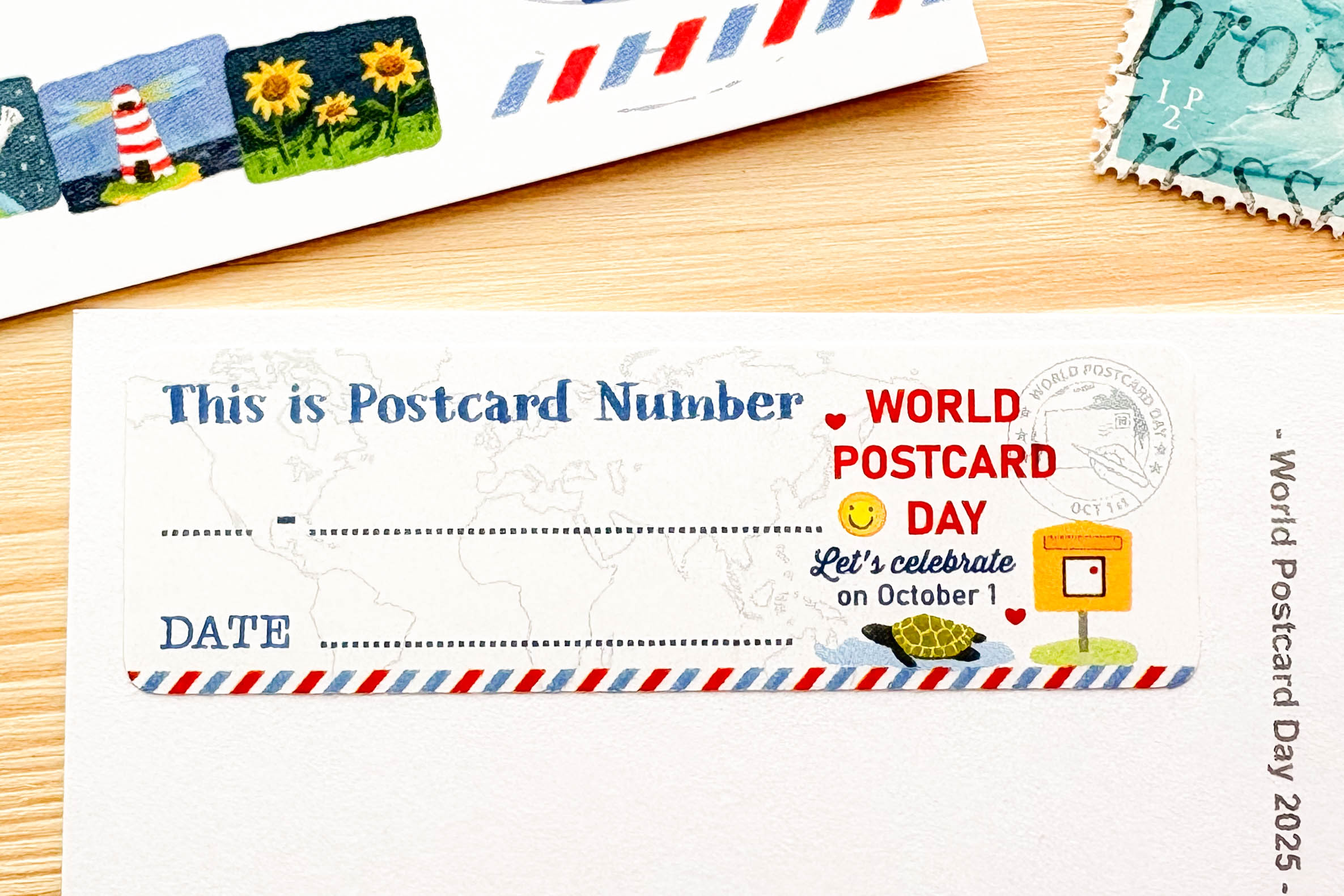 World Postcard Day ID Sticker Set