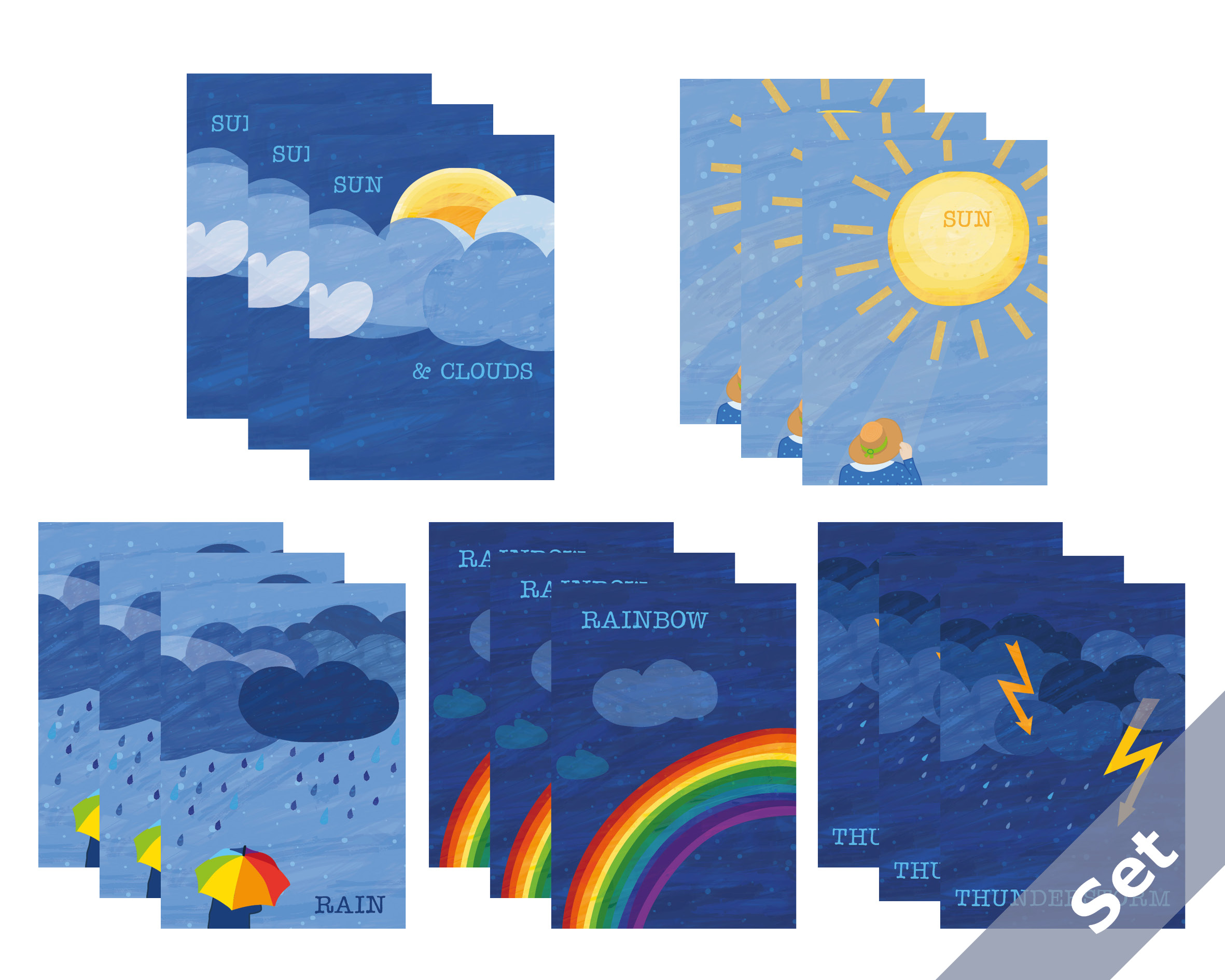 Great Weather Set 15 postcards