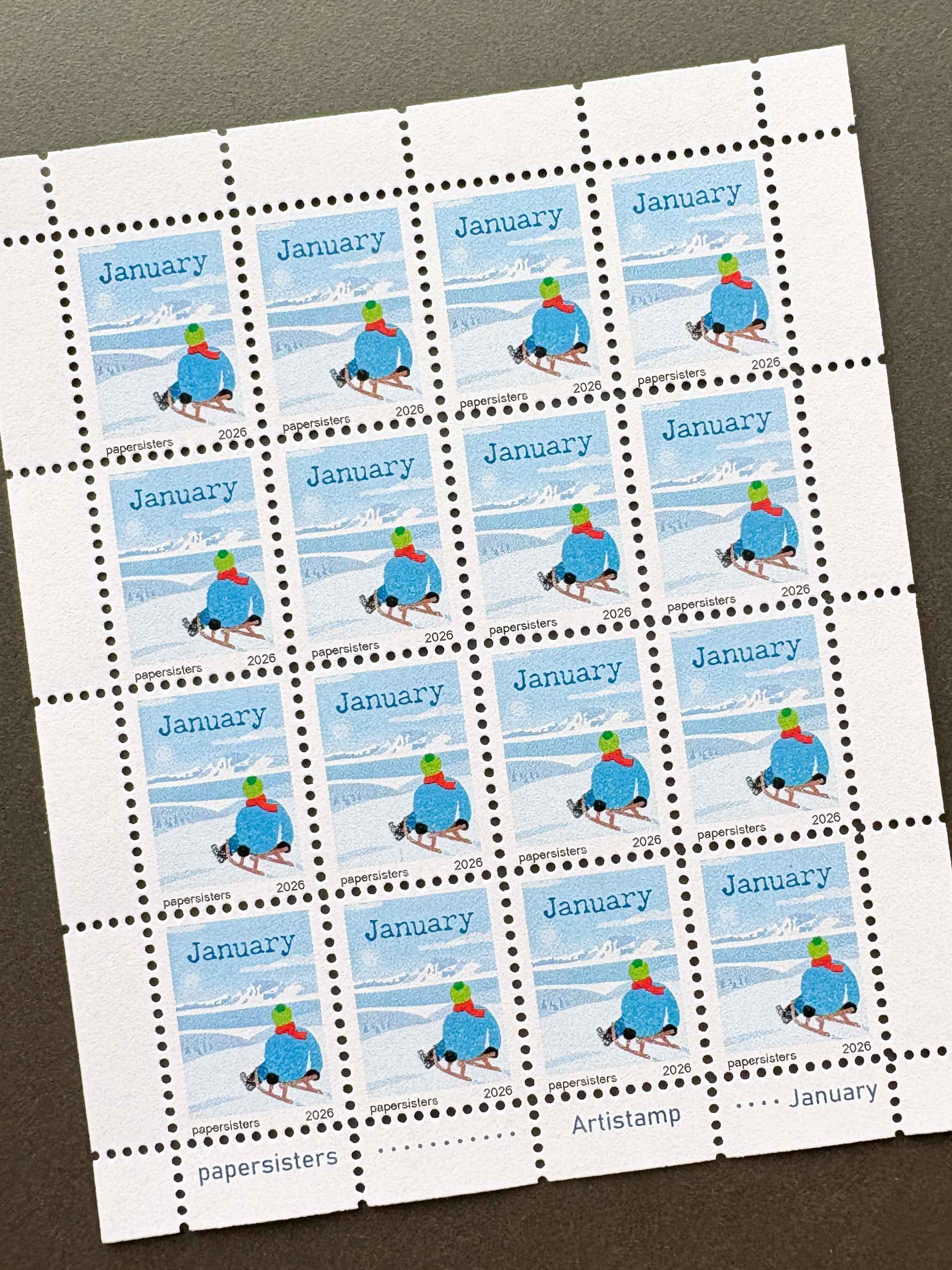 January papersisters Artistamps