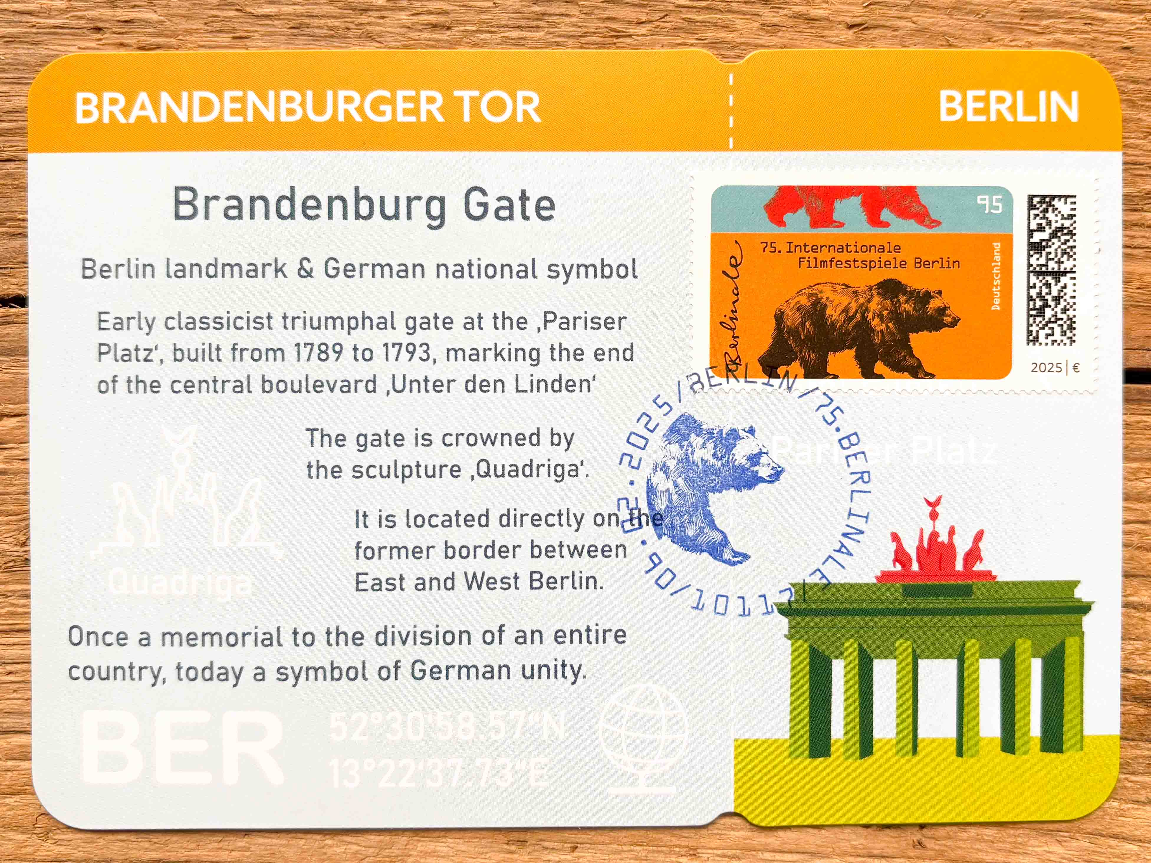 Maximumkarte Brandenburger Tor & Berlinale Vorderteil
