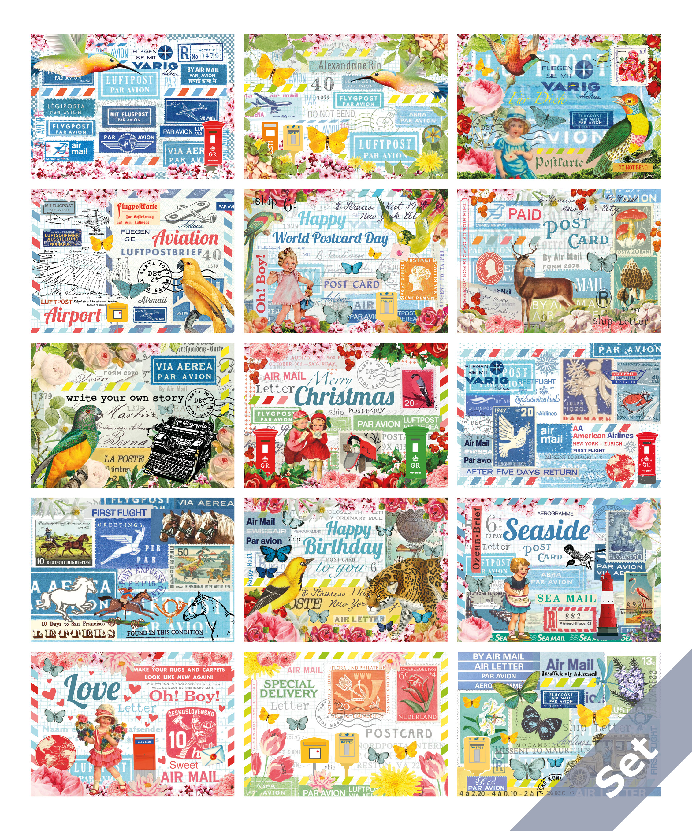 "Mailart Magic" - Set 15 Karten 