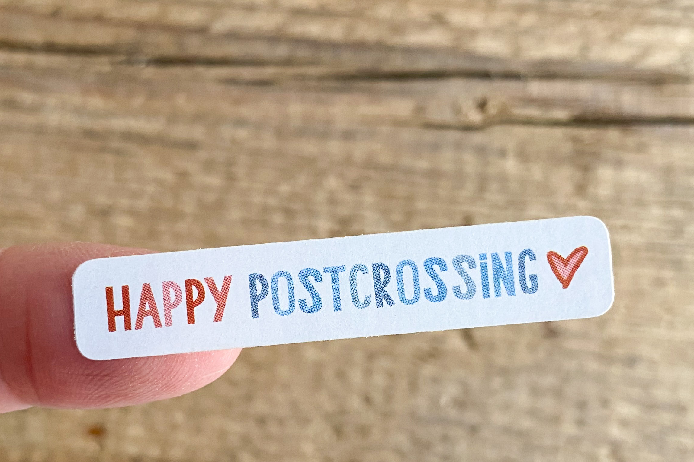 Happy Postcrossing in red and blue Sticker Set 