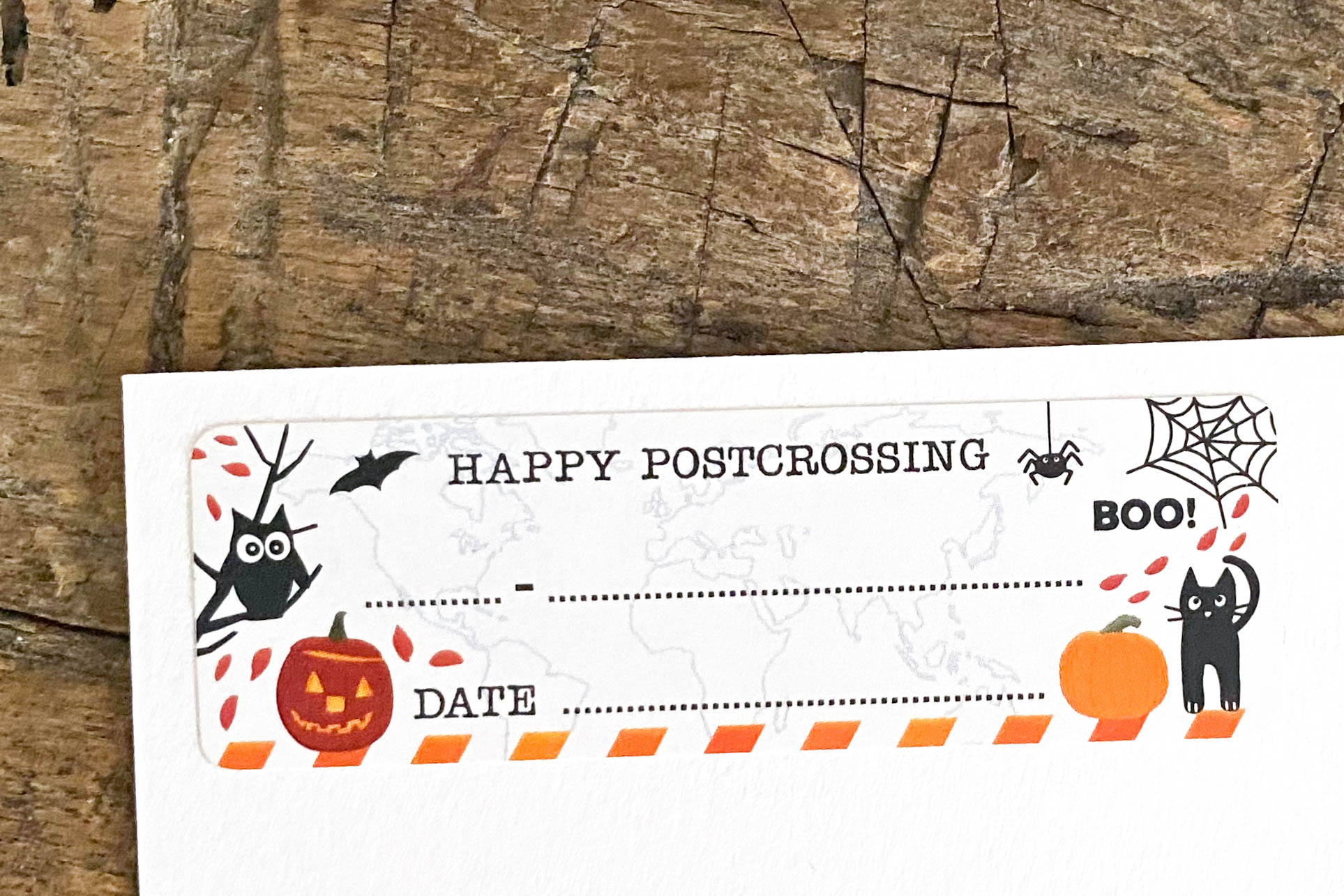 Postcard ID Sticker Set Happy Halloween
