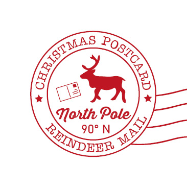S* Sticker Reindeer Mail 25mm rund 5er