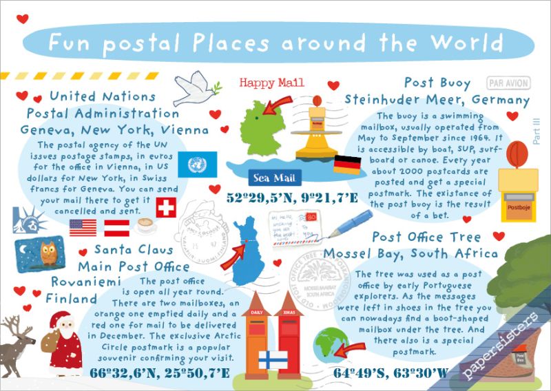 Postcards, Rubberstamps, Stickers, Tapes and more