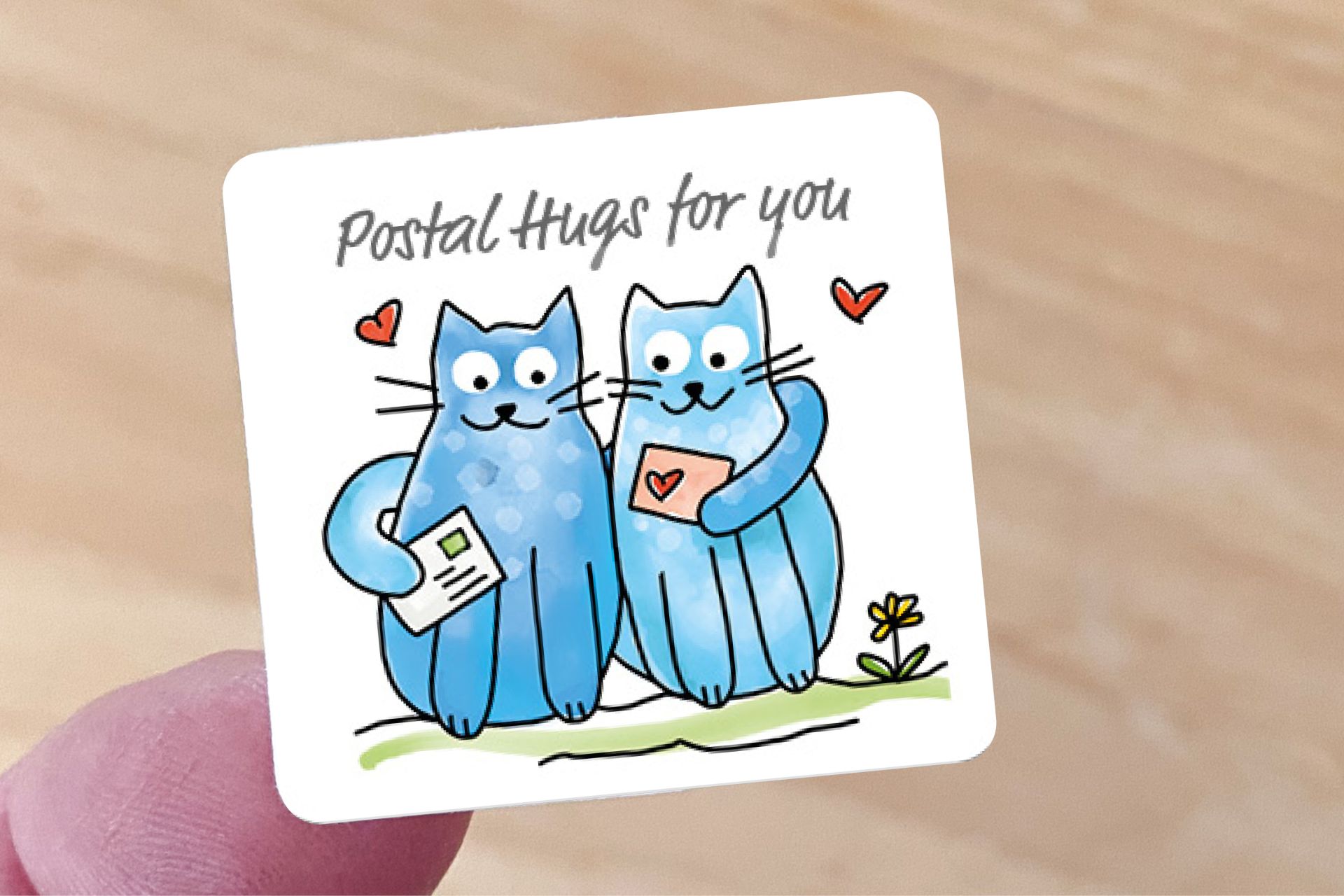 Stickers for postcards